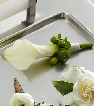 The White Calla Boutonniere